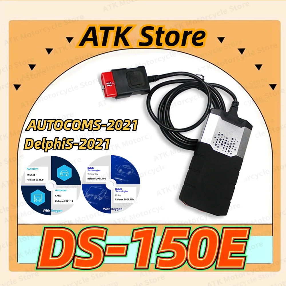 New DS-150E With Bluetooth 2021.11 Keygen For Dell-phis DS-150E With BT OBD2 Diagnostic Tools Cars Trucks OBDII Scanner 21 relay