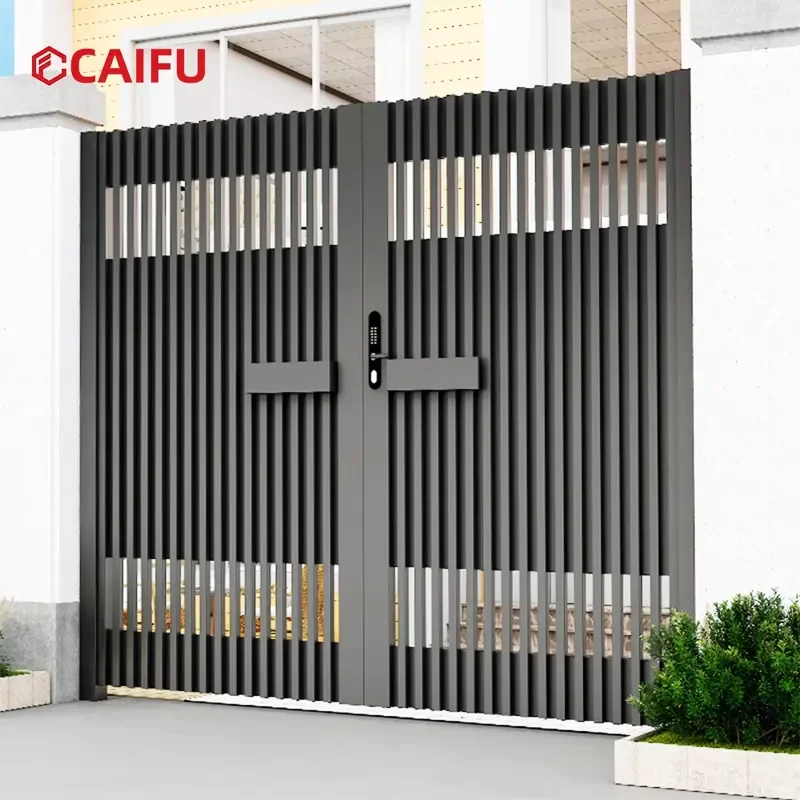 Custom Designed Aluminum Wrought Iron Double Swing Entry Gate Outdoor Door for Villa Courtyard Community Garden