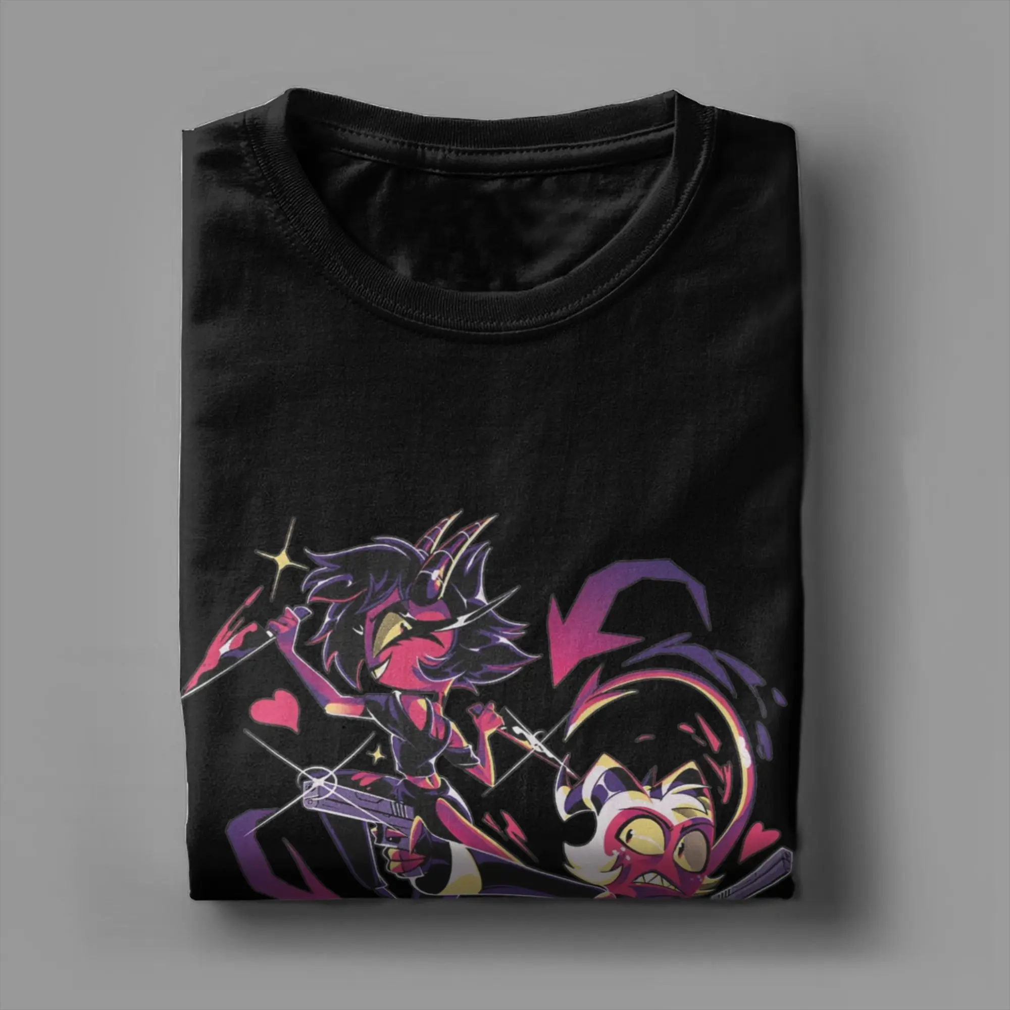 تي شيرت رجالي من Moxxie and Millie Hazbins Hotel ملابس قطنية نقية رائعة بأكمام قصيرة وياقة مستديرة تي شيرت فريد من نوعه #4