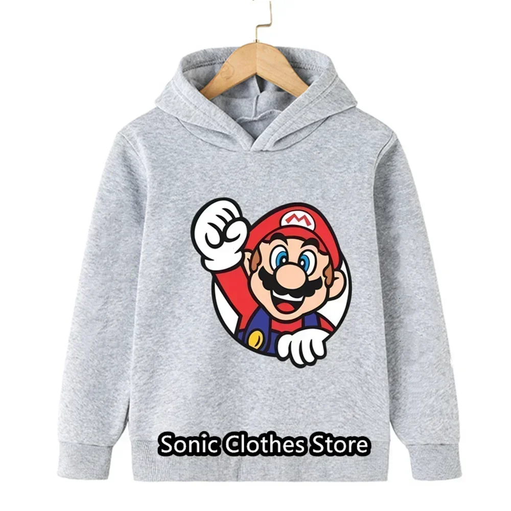 أزياء الأطفال لعبة ماريوس البلوز للبنين والبنات الكرتون البلوز الأطفال الدافئة هوديي الأميرة الخوخ قمم
