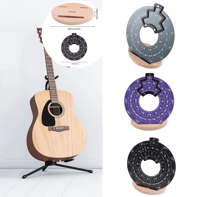 

1Set Useful Circle Of Fifths Wheel With Stand Holder Metal Melody Tool Aluminium Alloy Circle Wheel For Musicians Songwriting