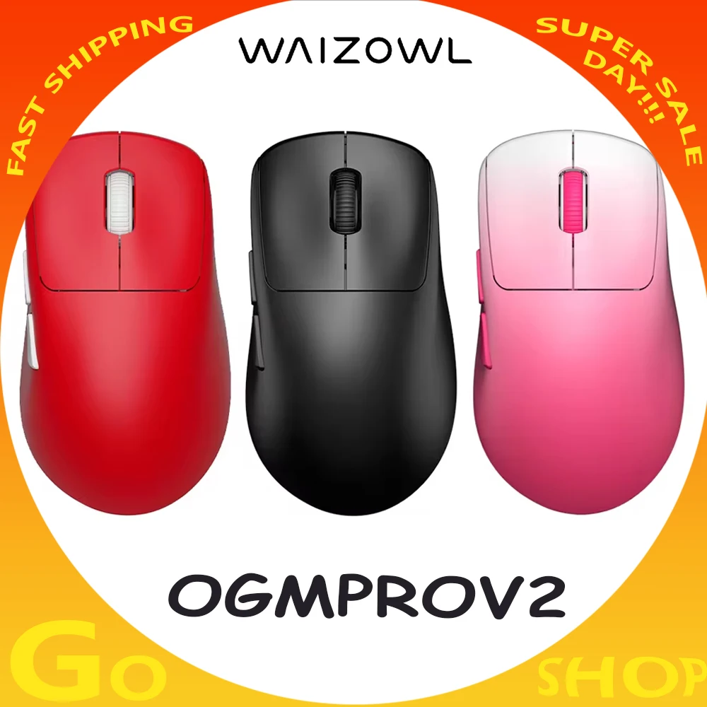 

Waizowl Ogm Pro V2 Wireless Mouse 8k Three Mode Lightweight Paw3950 Sensor Gaming Mouse Ergonomics E-Sports Pc Gamer Man Gifts