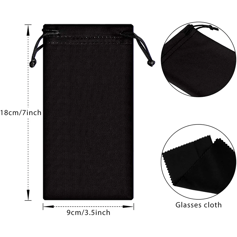 1/6pcs Soft Cloth Waterproof Sunglasses Bag Microfiber Dust Storage Pouch Glasses Carry Bag Portable Eyewear Case Container