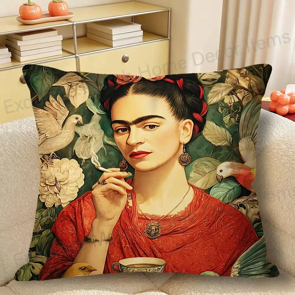 F-FridaS-S K-Kahlos-S Print Pillow Case Aesthetic Bedroom Decor 30x30 40x40 45x45 50x50 60x60 65x65cm