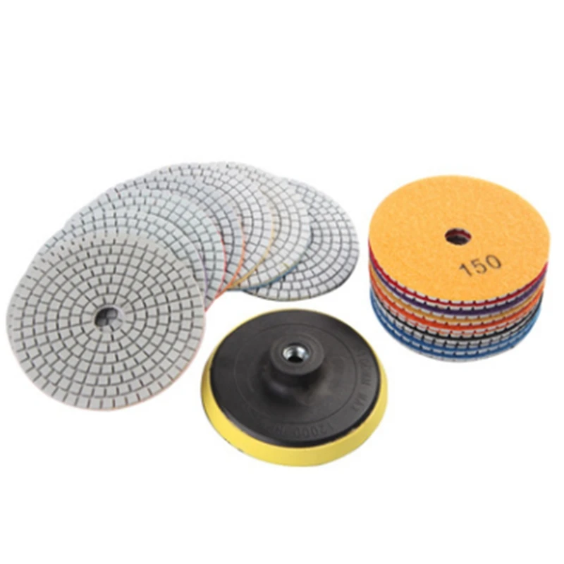 

19Pcs Diamond Polishing Kit 4 Inch 100Mm Wet/Dry For Granite Stone Concrete Marble Polishing Using Grinding Wheel Set