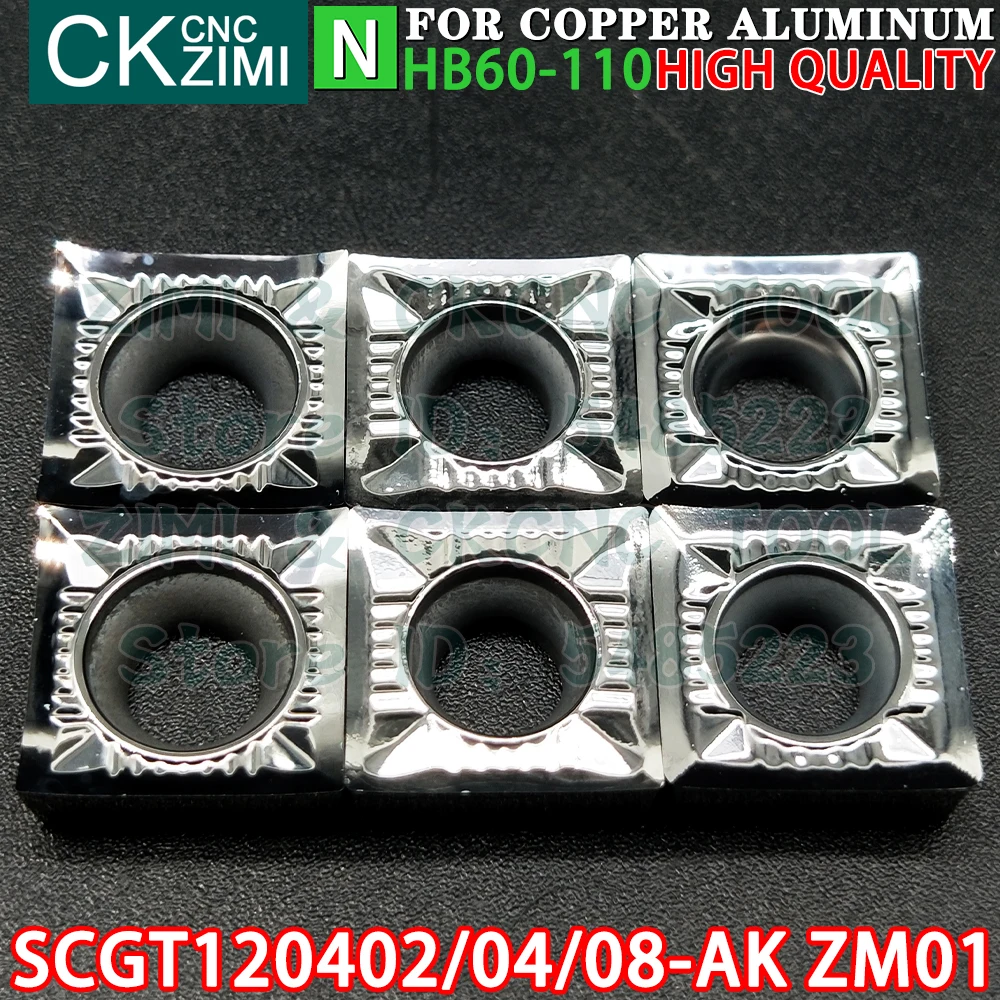 SCGT120402-AK ZM01 SCGT120404-AK ZM01 SCGT120408-AK ZM01 حشوات ألمنيوم كربيد تحول أدوات إدراج SCGT 1204 SCGT1204 AK CNC مخرطة معدنية تحول أدوات القطع