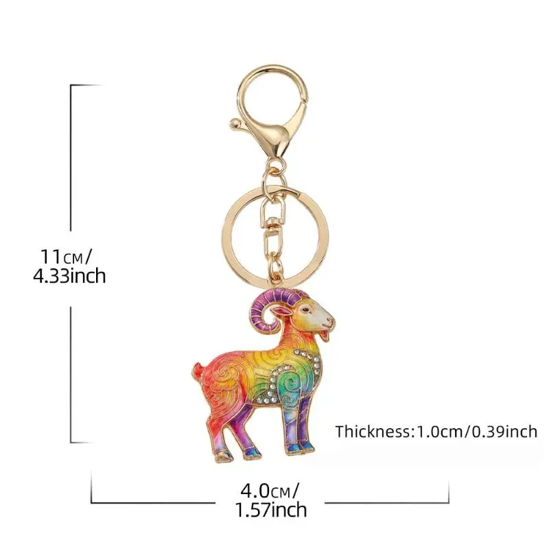 Schafschlüsselanhänger aus Legierung, hängendes Ornament, niedlicher Ziegenanhänger für Ziegen-Themenpartys, Dekoration und Geschenke – Detail 8