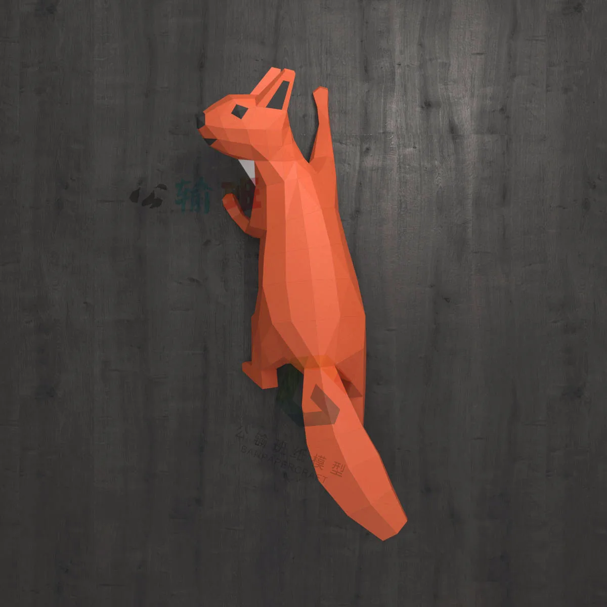 Model Kertas Tupai Buatan Tangan Kerajinan Kertas Hewan Dekorasi Dinding Origami 3D Ornamen Ruangan DIY Origami Stereoskopik Puzzle Low Poly