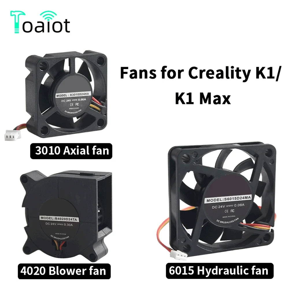 3010/4010/6015 Fan For K1/K1 Max DC24V Blower/Axial/Hydraulic Fan Cooling Hotend Fan for CREALITY K1_K1 Max 3D Printer Parts