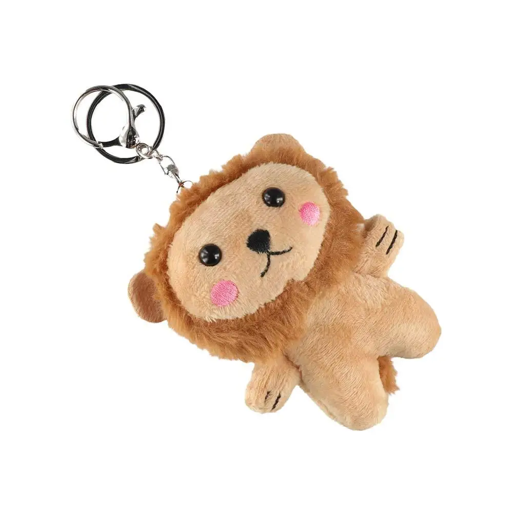 Juguete de dibujos animados Animal muñeca juguete suave juguetes de peluche mochila colgante de felpa León llavero de peluche León muñeco de peluche llavero de León