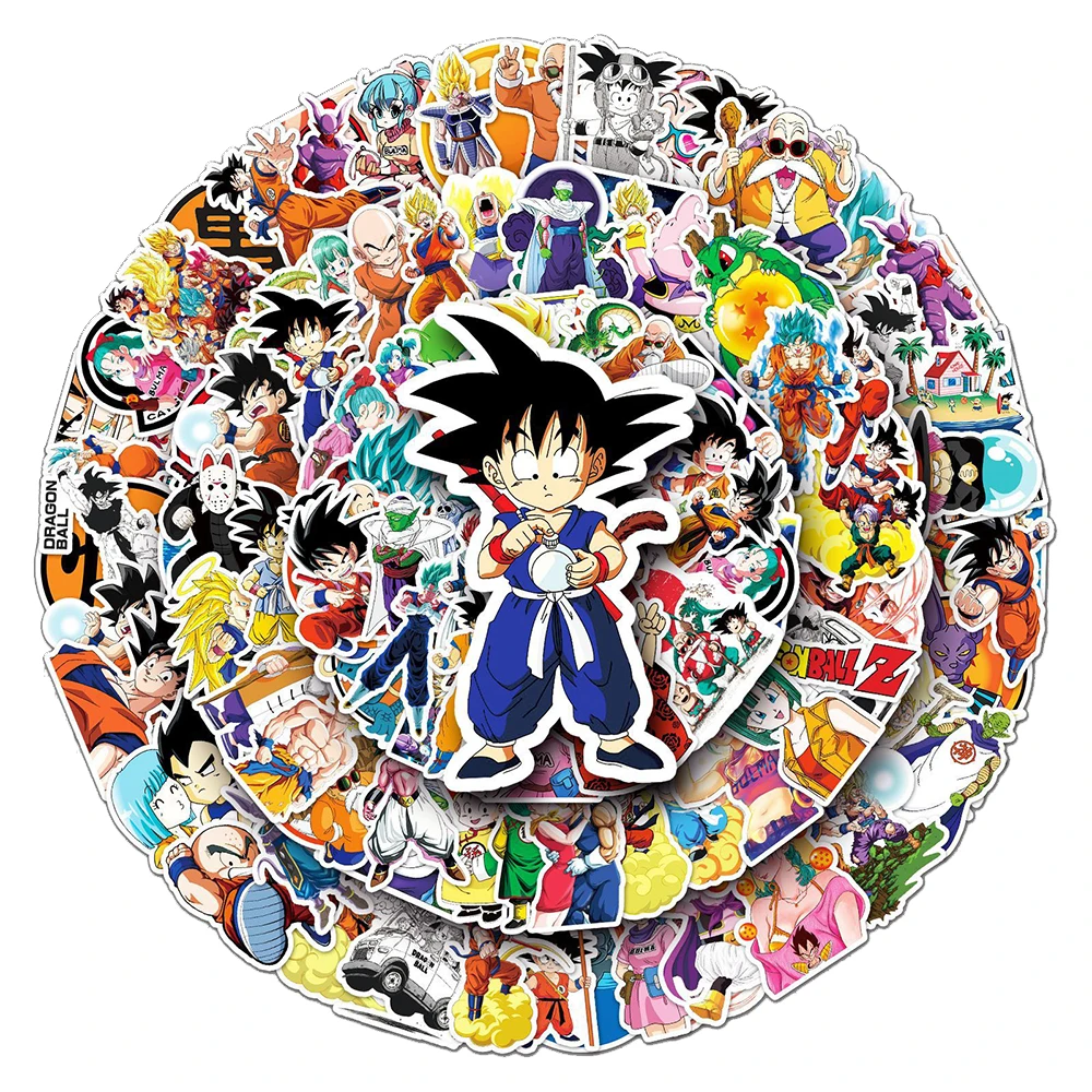 10/30/50/100pcs Cartoon Dragon Ball Stickers Anime Cool Waterproof Decal for Water Bottle Guitar Laptop Kid DIY Sticker Toy Pack