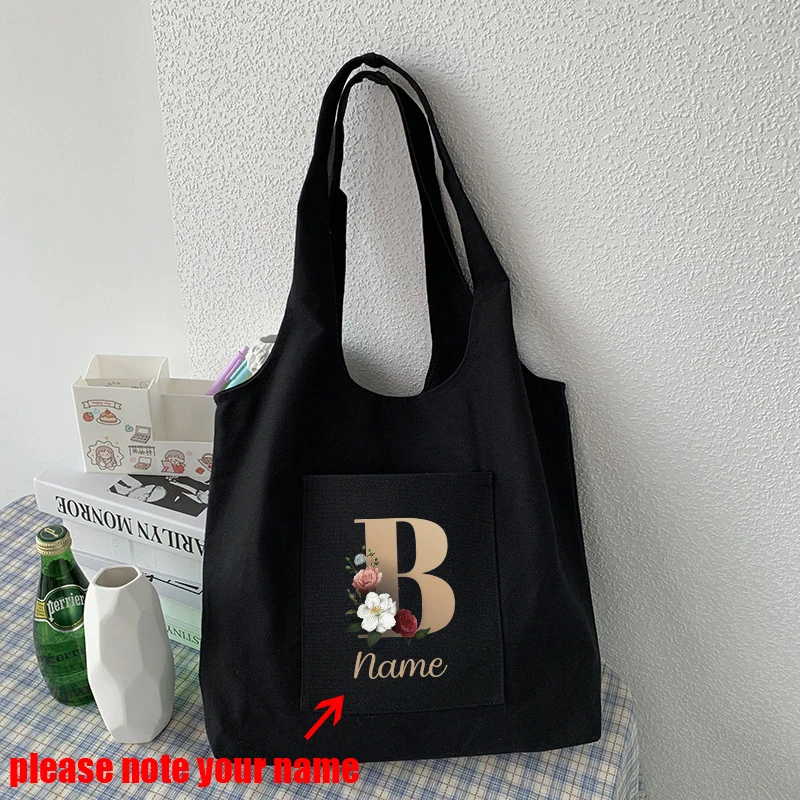 Custom Tote Bag for Women Casual Shopping Bags Personalized Name Eco Shopper Bags Birthday Gift Feminina Foldable Shopping Bag