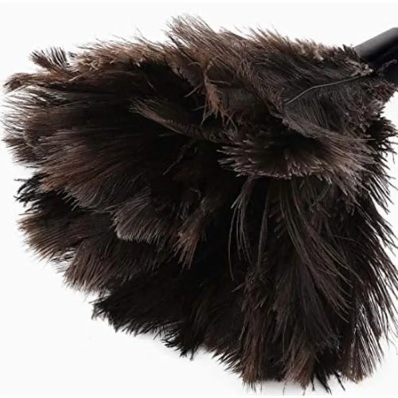 NEW Sandis Anti-Static Ostrich Feather Fur Brush Duster Dust Cleaning Tool with Wooden Handle Household Clean Up