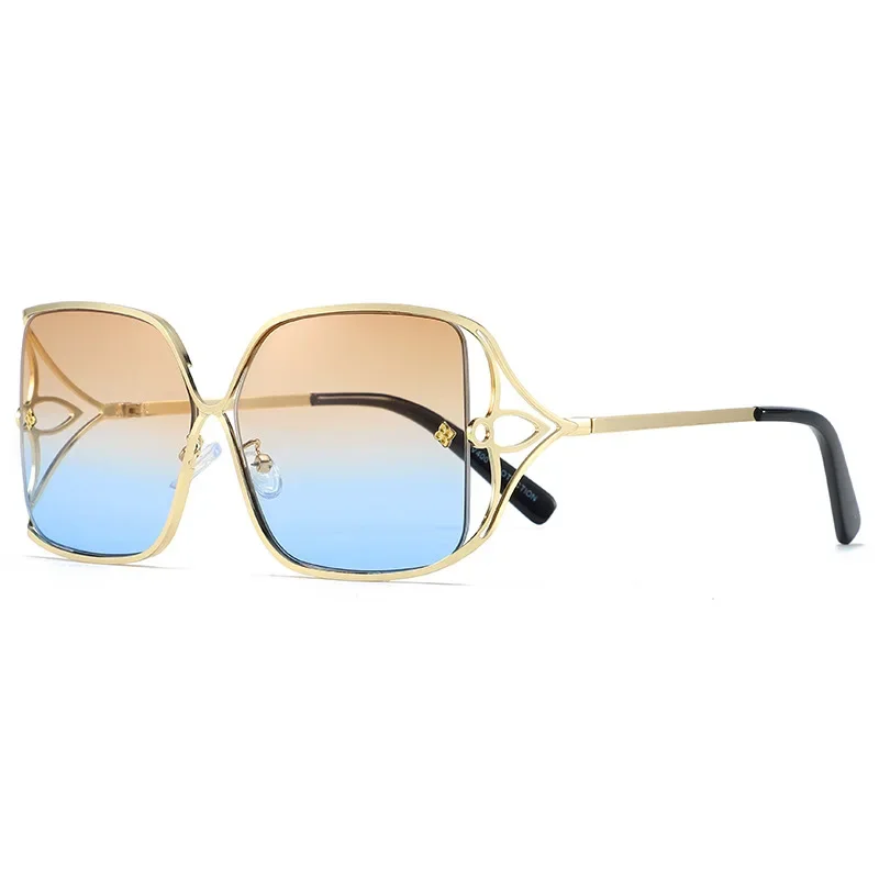 موضة جديدة المتضخم النظارات الشمسية النساء إطار كبير شعبية الفاخرة العلامة التجارية مصمم ظلال نظارات شمسية Oculos دي سول Feminino Gafas #1