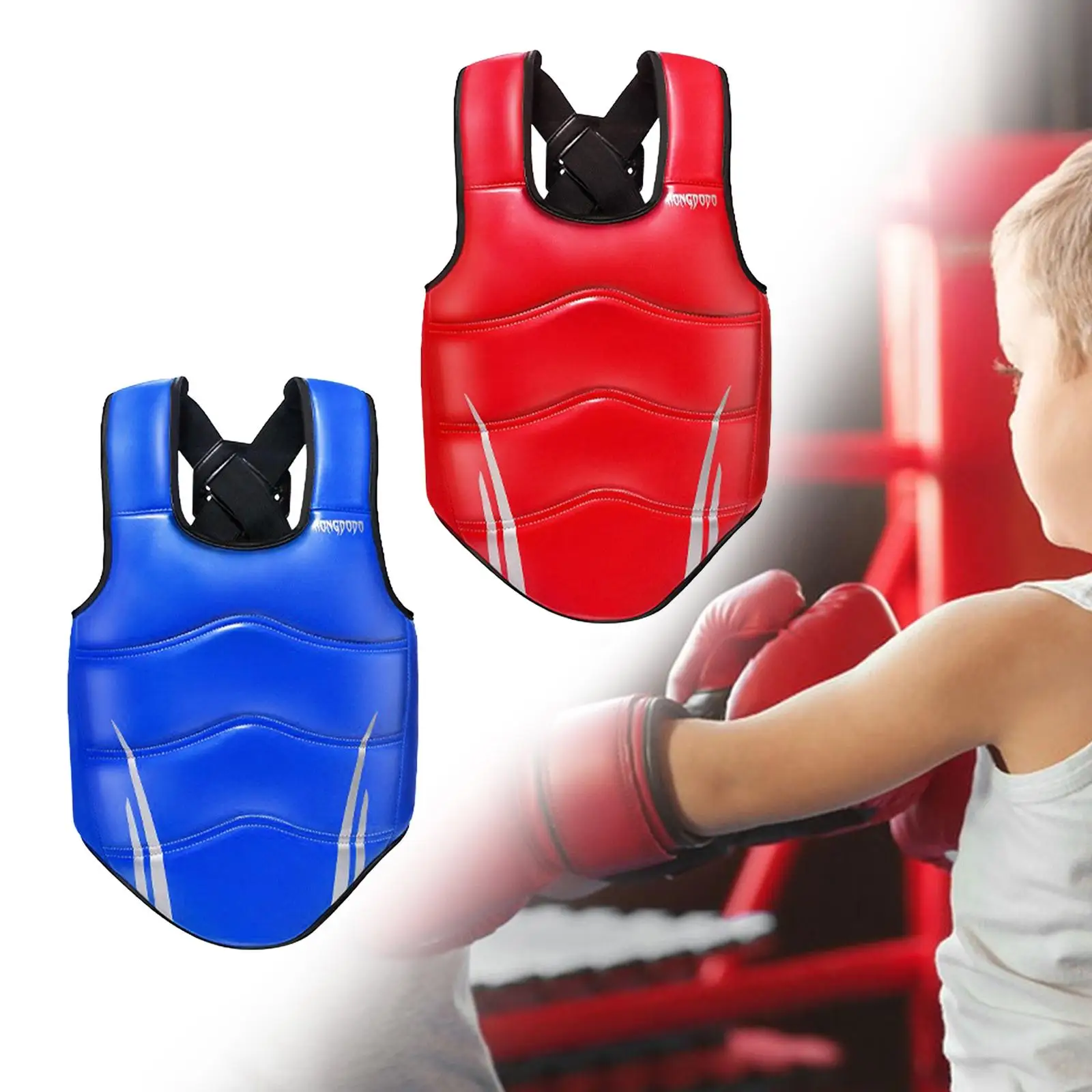 

Karate Chest Guard Elastic Boxing Body Protector for Sports Workout Home Gym