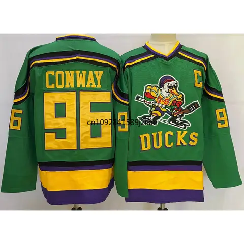 Charlie Conway Jersey 96 Mighty Ducks Jerseys 99 Adam Banks Jersey 66 Gordon Bombay Jersey Movie Sweater All Stitched Us Size