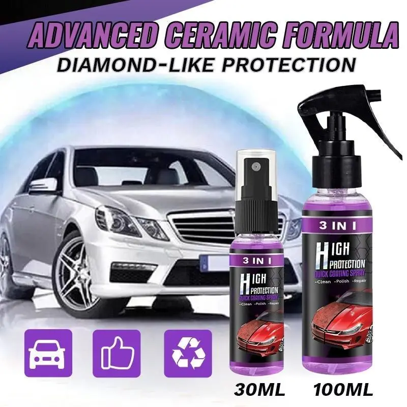 

100ML 3 in 1 High Protection Quick Coating Spray Car Wax Polish Spray Car Shield Coating Cleaning Nano Polishing Paint Wax