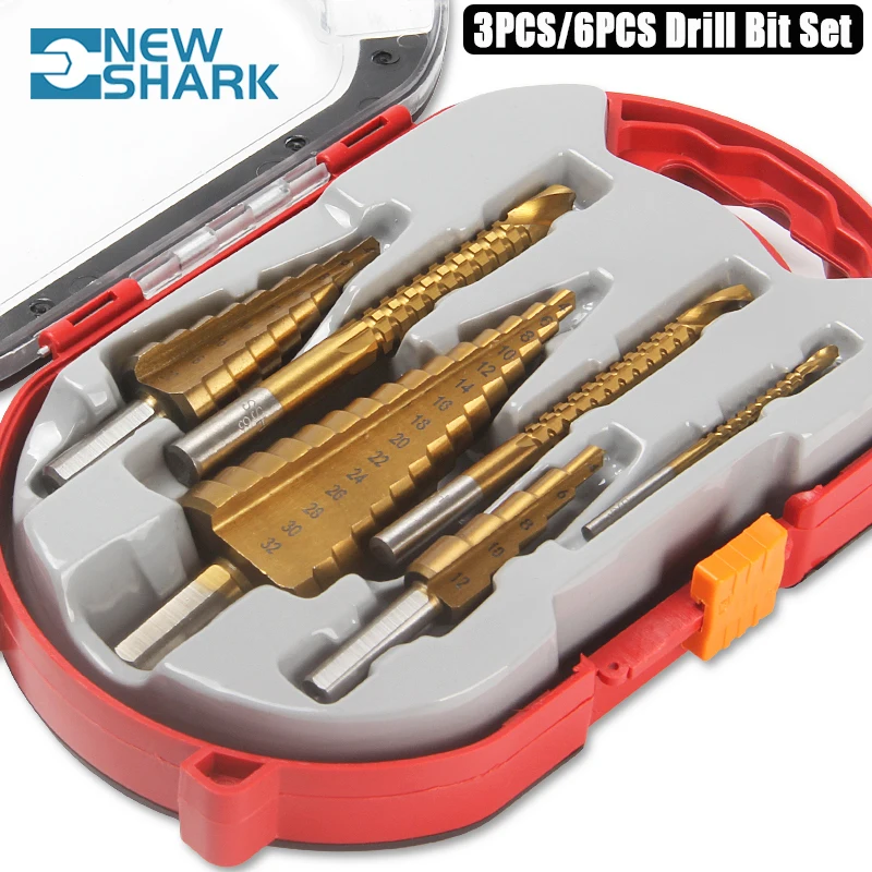 Step Drill Bits Saw Drill Bit Set HSS Steel Titanium Milling Cutter Woodworking Metal Core Hole Opener 4-12 4-20 4-32mm 3 6 8mm