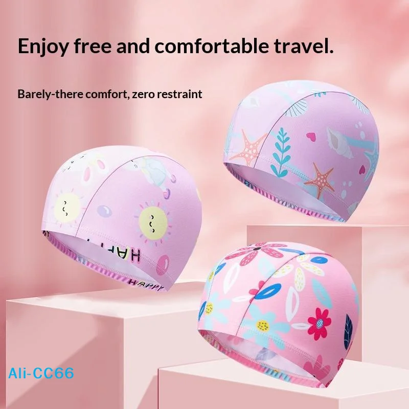 Aquatic Sports Hat - 【C】Kids Cartoon Print Swim Cap High