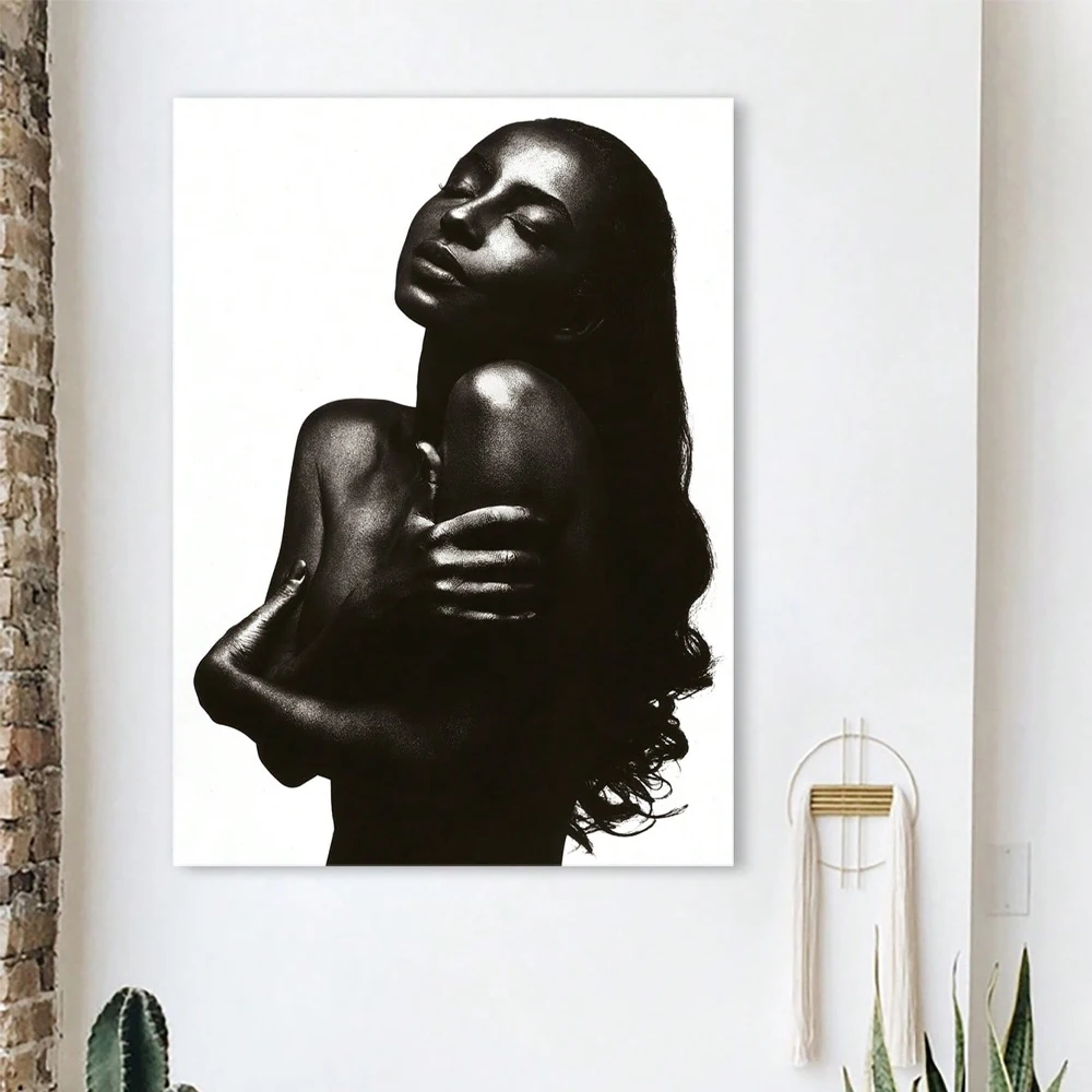 

1 шт. Постер с изображением красивой и сексуальной женщины, настенный принт, изящная черно-белая картина на холсте для декора гостиной, отеля, бара