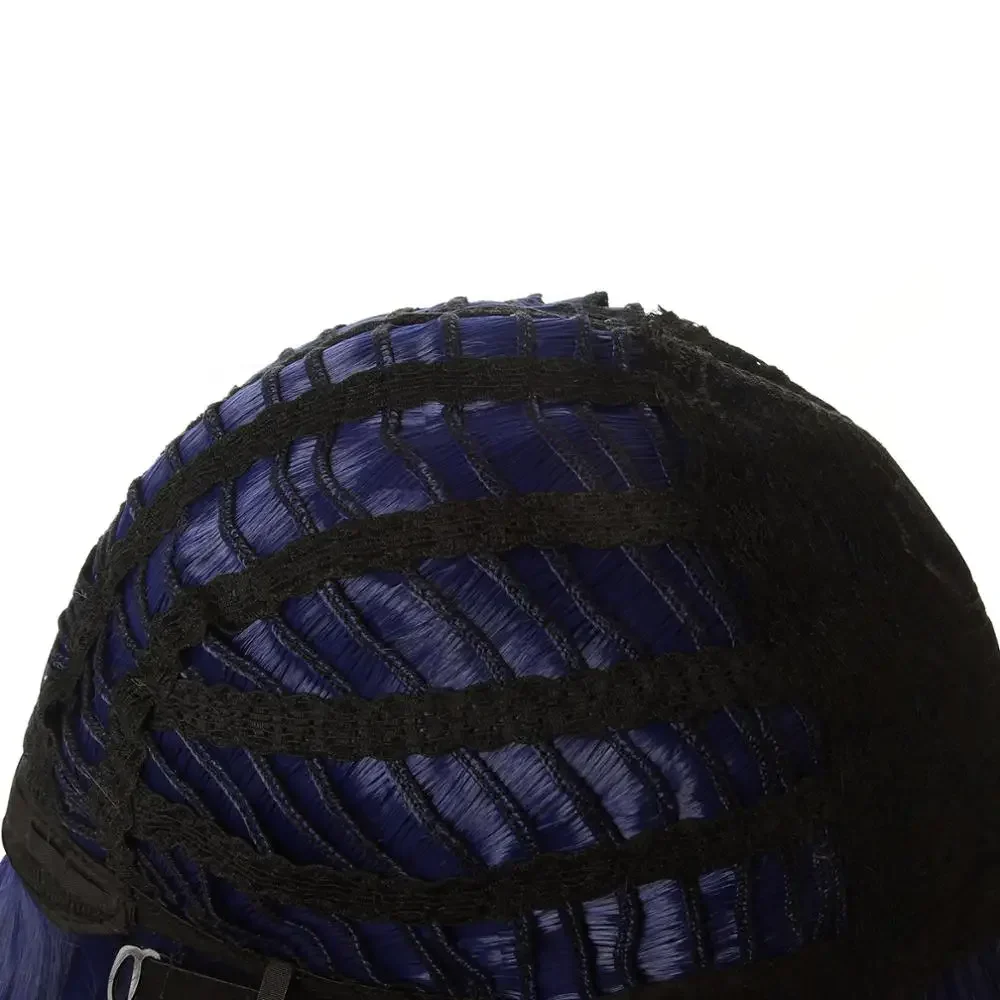 2025 Хэллоуин Perruque de Cosplay à Double Queen de Cheval Blue fon BP pour femmes, cheveux synthétiques lisses et Alliance