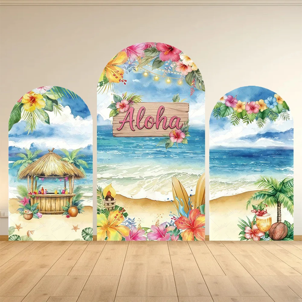 Event Party - Summer Aloha Hawaiian Birthday Arch Backdrop