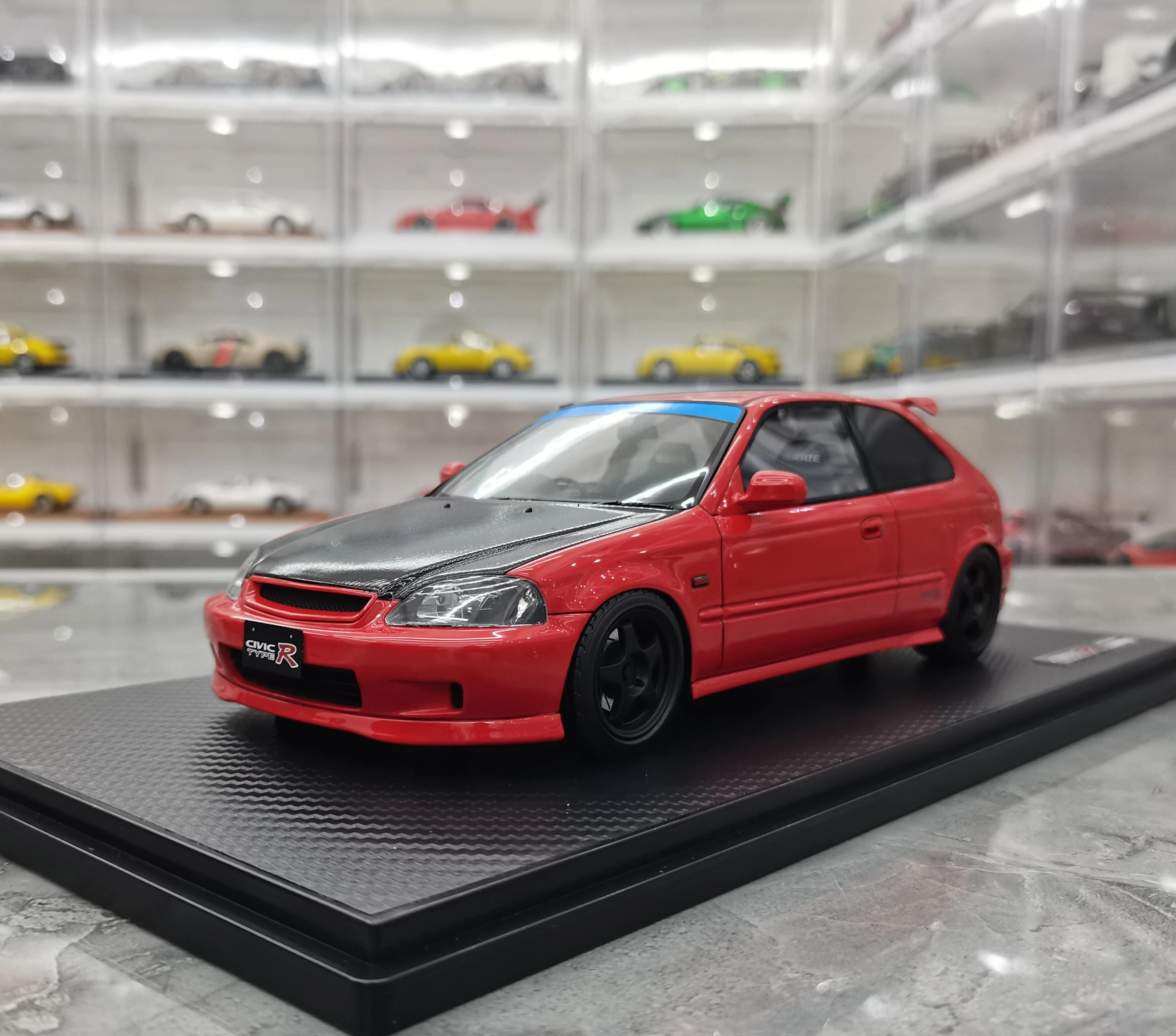 IG 1:18 For CIVIC EK9 Type JDM Limited Edition Simulation Resin Alloy Model Ornament Toy Birthday Gift