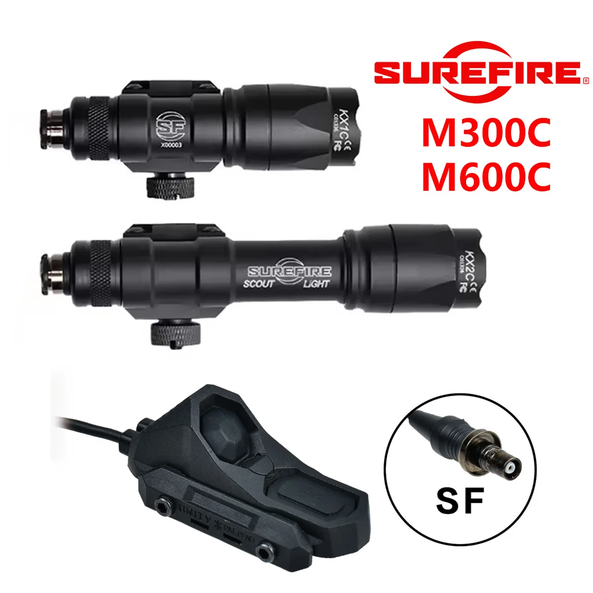 Surefire M600C M300C Airsoft Rifle Gun Scout Light With UNITY Axon Dual Switch Tactical Hunting AR15 Flashlight