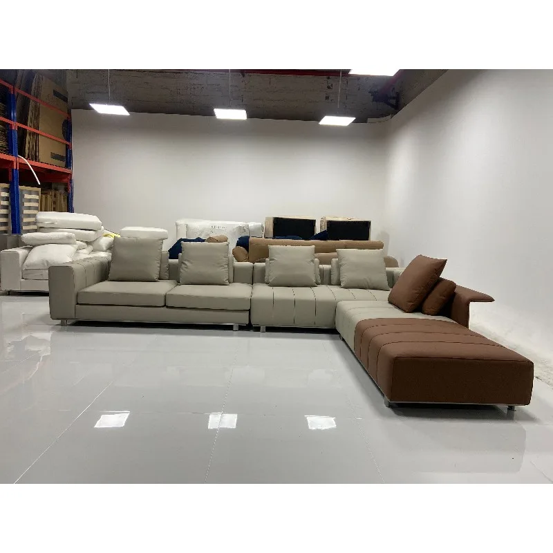 【Best-selling】Italian Modern Modular L-Shaped Leather Piano Sofa Set Sectional Corner Chaise Design Yishangsen Furniture For Apa