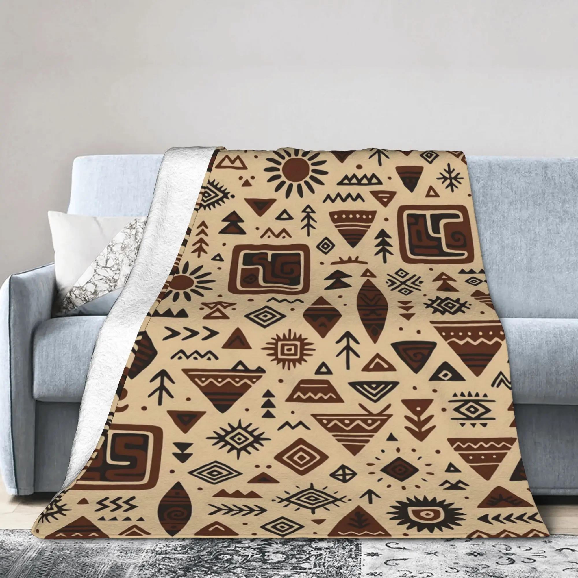 Southwestern Aztec Tribal Blankets Ultra-Soft Fleece Relax Gifts  Throw Blanket Plush Thin Quilt