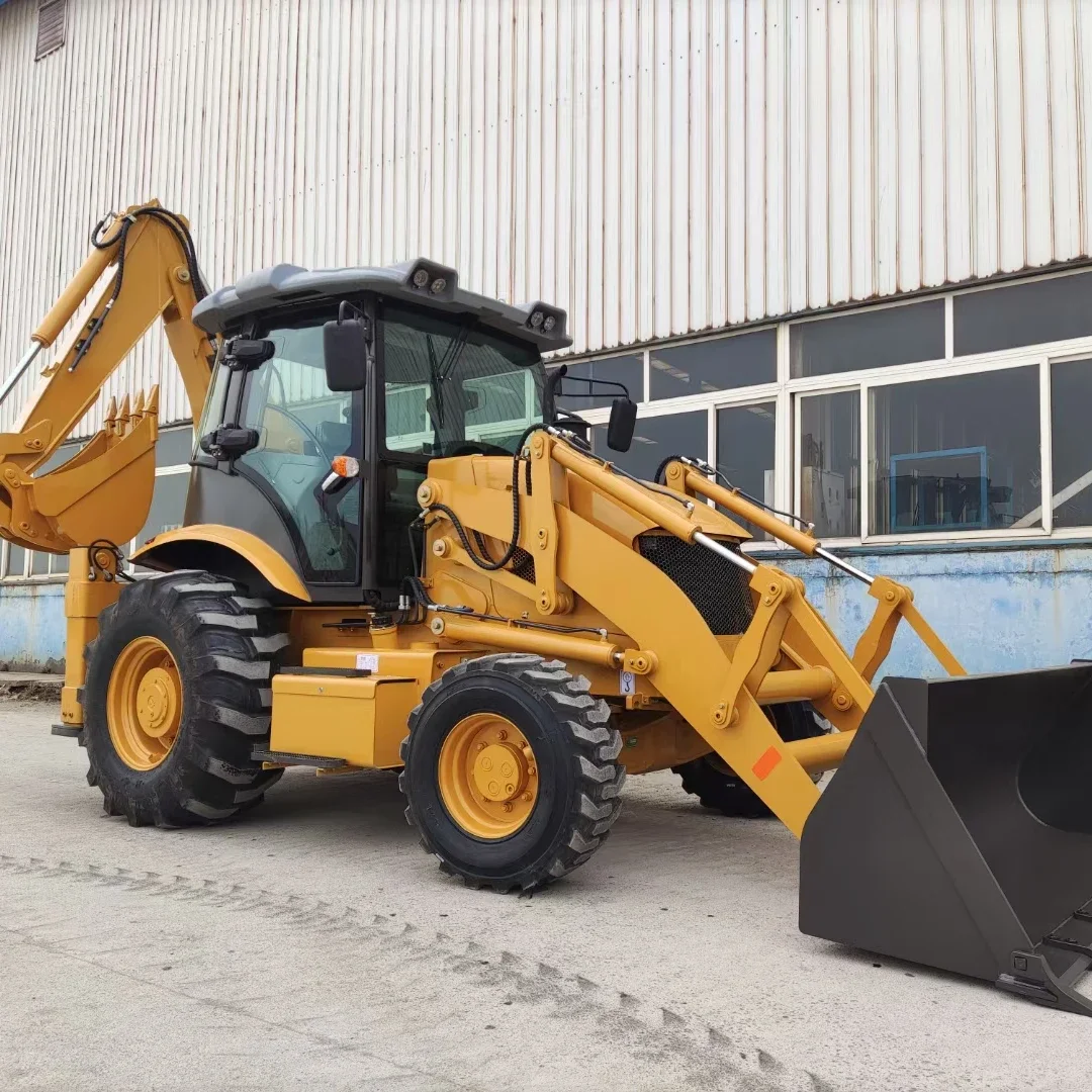 Peta konstruksi daya multi-tujuan Integral 4WD 388 baru 1cbm kapasitas ember 3cx Backhoe Loader untuk dijual