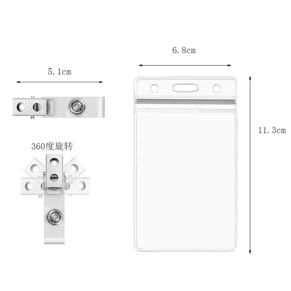 Waterproof PVC Work Card Holders Transparent Multi-use Credit Card Holders Bus Card Cover Case Student Supplies