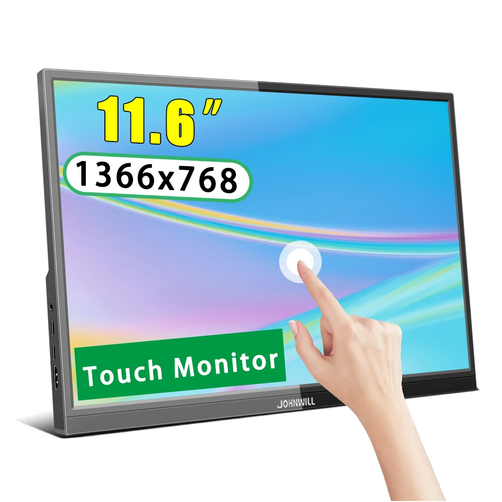 11.6 Inch Portable Touch Monitor 1366x768 60Hz Plastics Computer Dispaly HDMI-Compatible For Laptop PC Xbox Switch Gaming Screen