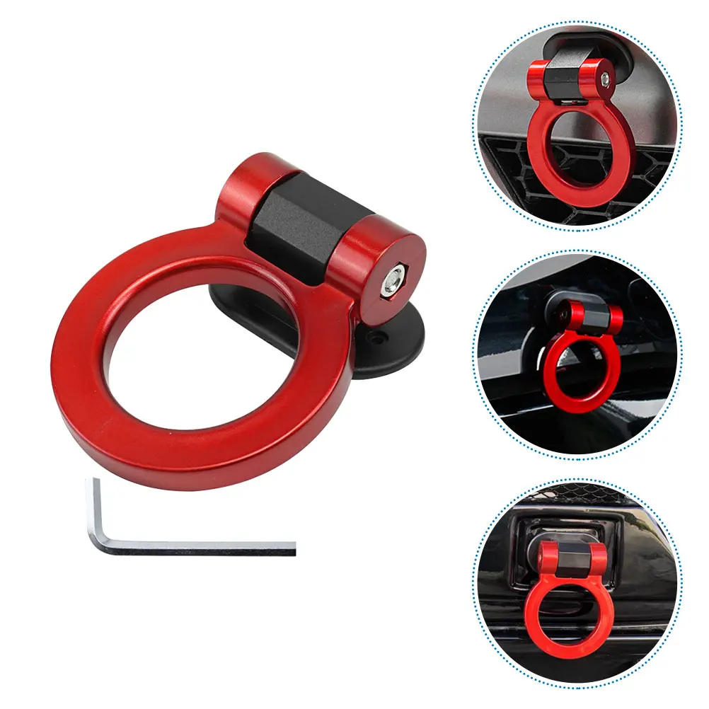 

2pcs Car Decorative Tow Hooks Red ABS Plastic Universal Fit Stylish Trailer Receiver Towing Hook for Boat Vehicle Modification