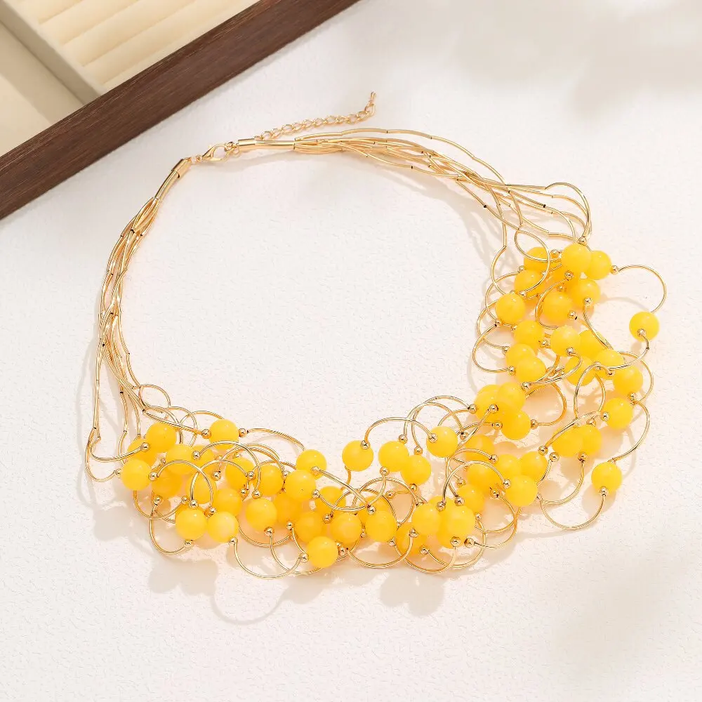 STRATHSPEY Mode Neue Lange Unregelmäßige Kupfer Rohr Halskette Für Frauen Aussage Chunky Multi Lay Schmuck – Detail 38