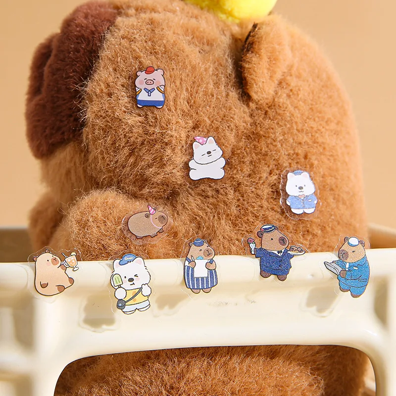 

CC Fangdao, капибара, серия «Маленький мир», дорожное издание, пейзажные наклейки, милые журнальные материалы, пейзажные наклейки