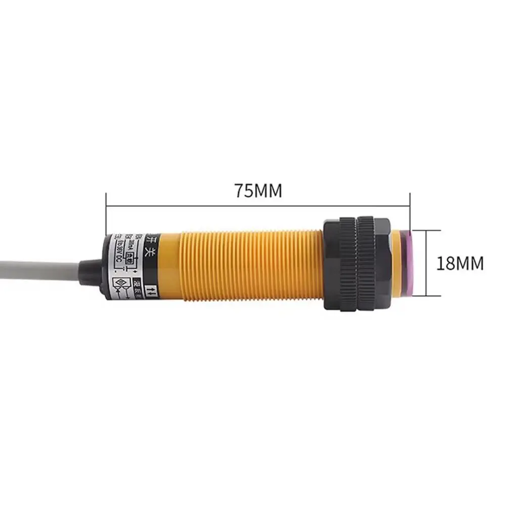 1Pcs E3F-DS30 Diffuse Reflection Photoelectric Switch 30cm Detection Range NPN Normally Open Proximity Sensor Switch 18mm Size