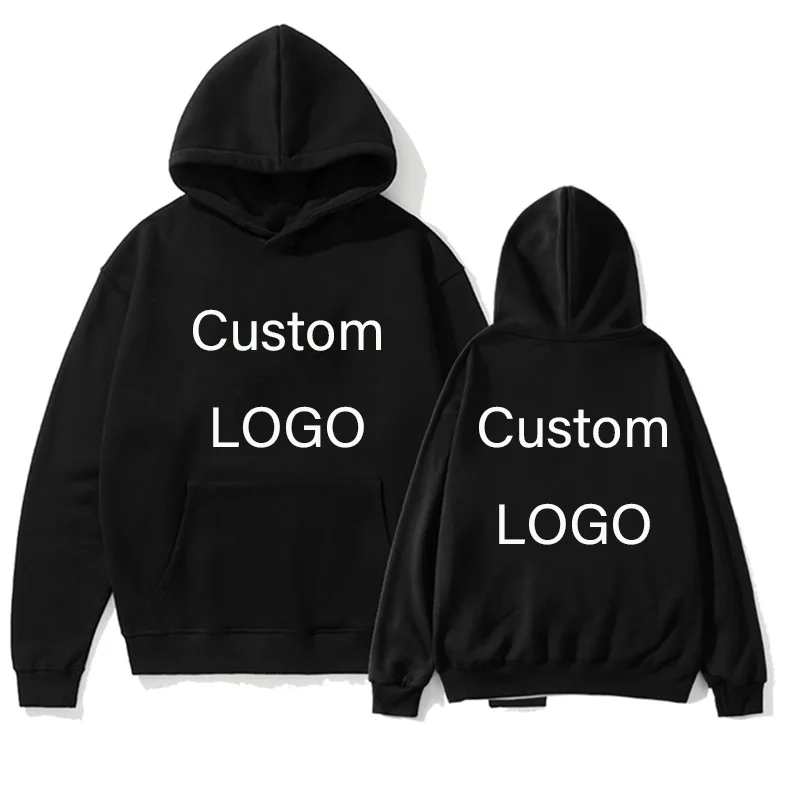 Custom Logo Hooded Women\'s Men‘s Hoodies Autumn Winter Sweatshirt Loose Hooded Pullover Personality Streetwear Personalised Hood