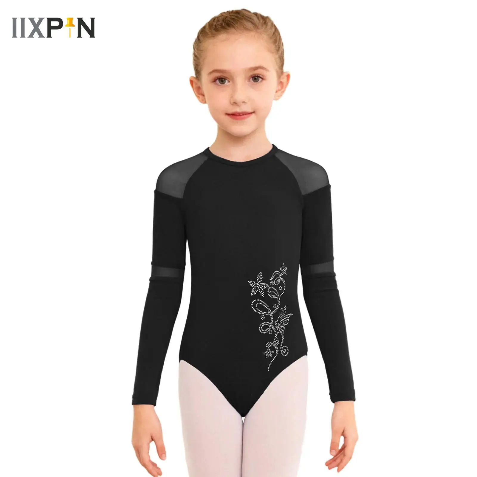 

Girls Ballet Dance Fleece Lined Thermal Underwear Top Gymnastics Leotard Figure Skating Yoga Bodysuit Training Costume Dancewear