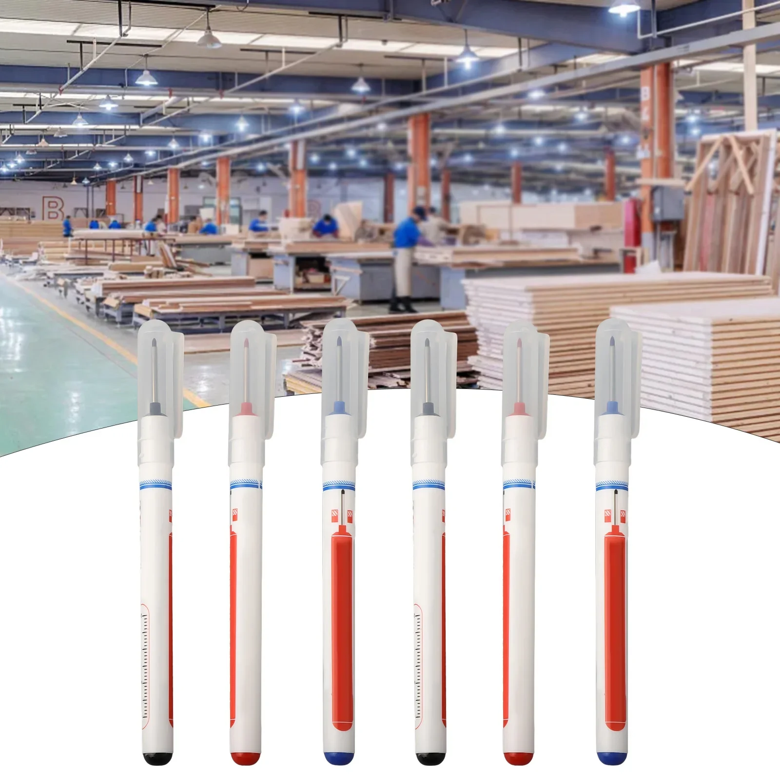 

6Pcs/Set Multi-Purpose Long Nib Head Markers For Metal Perforating Pen Waterproof Bathroom Woodworking Decoration Multi-Purpose