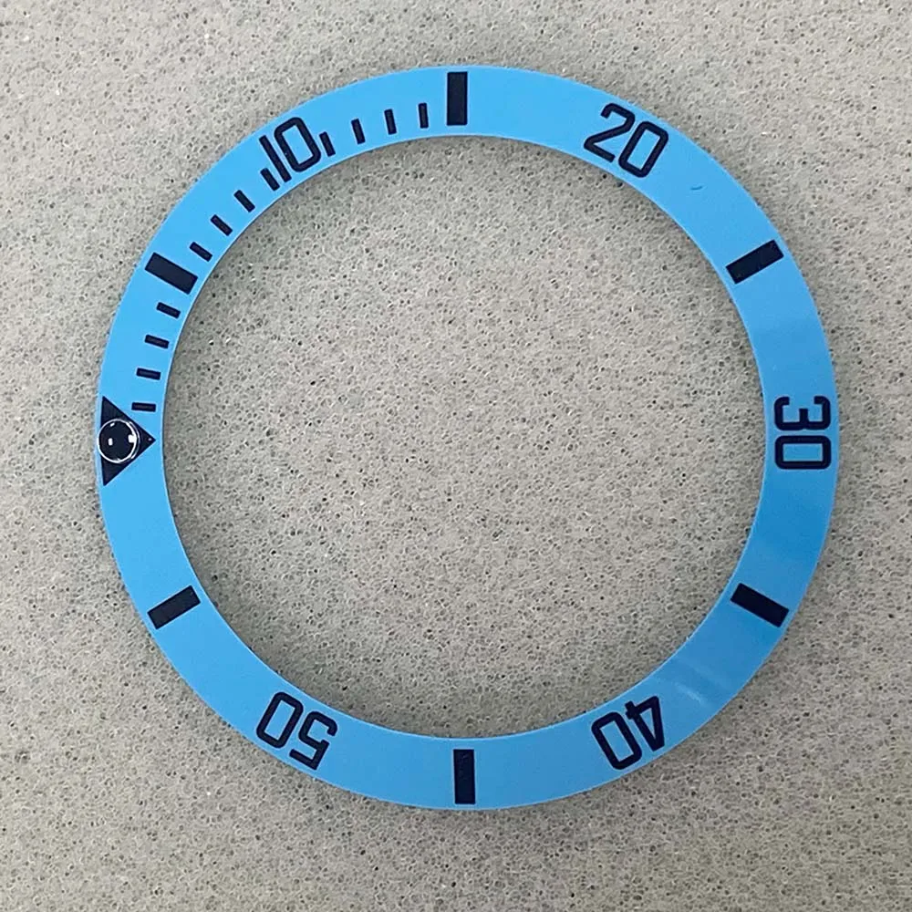 38mm/Inner Dia 30.5mm SUB/OMJ Lake Blue Ceramic Bezel Flat Number Ring Watch Replacement Accessories