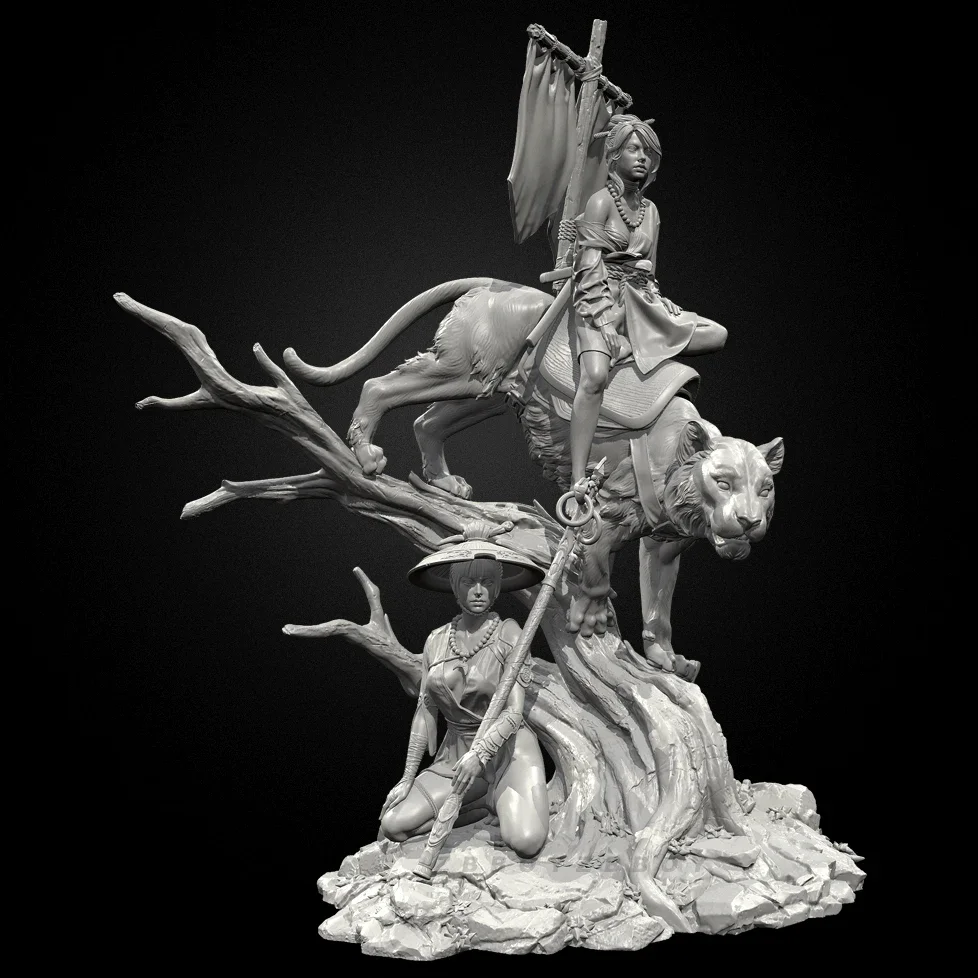 A altura do homem 38mm 50mm 75mm kits de modelo de resina incolor e automontada (impressão 3D) TD-7256/3D