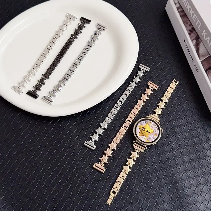 18 مللي متر حزام معدني لساعة هواوي GT 6 41 مللي متر Gt 4 5 41 مللي متر العصابات الماس ستار سوار لهواوي Gt 5pro 42 مللي متر النساء كوريا المعدنية #2