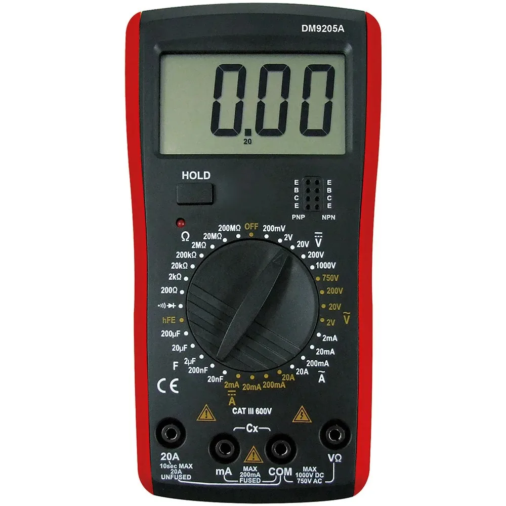 DM-9205A Digital Multimeter Transistor Capacitor Meter Tester AC/DC Electrical NCV Test Meter Analog Auto Range Multi Meter