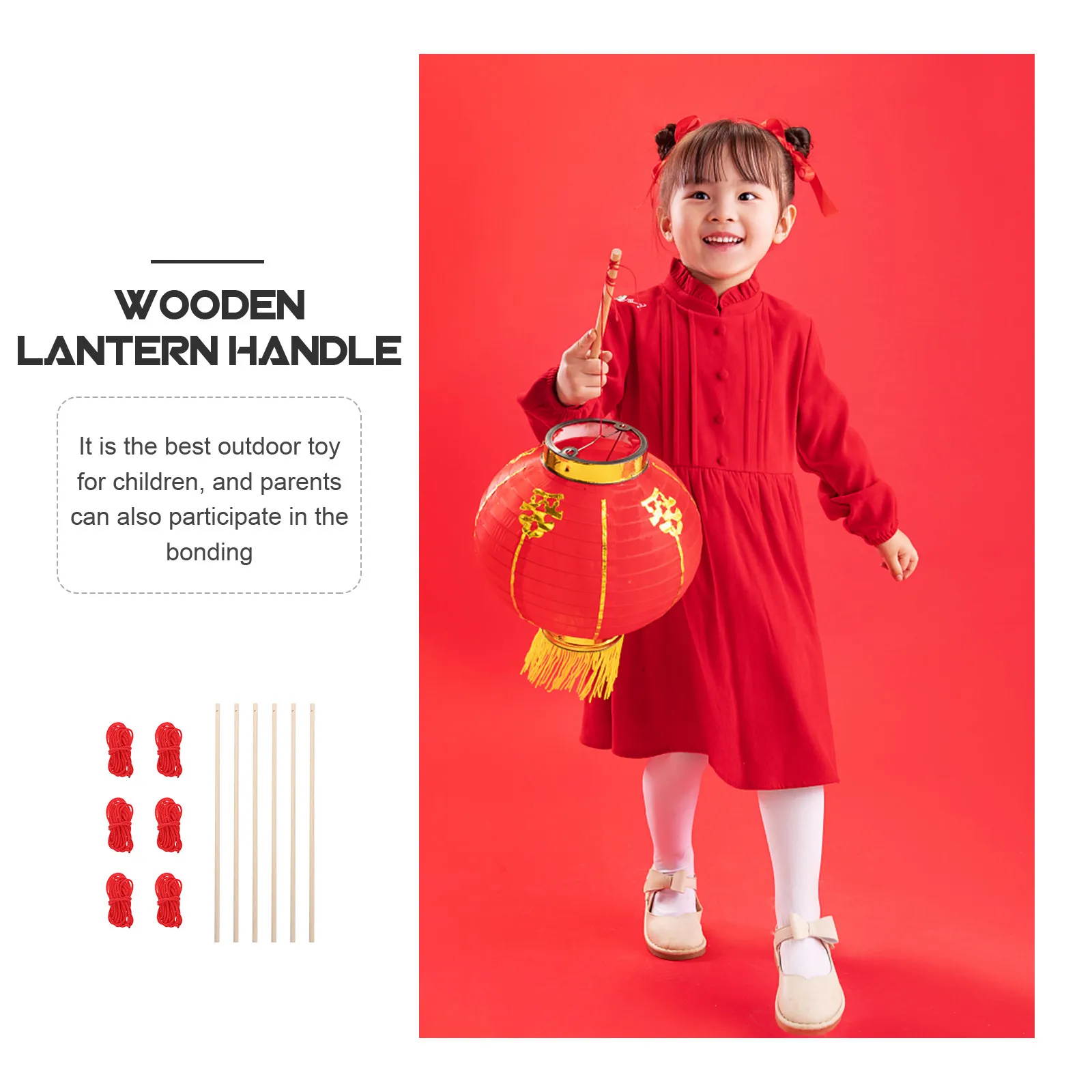 

Набор для творчества: Деревянная ручка и веревка для фонаря-светильника, аксессуар для детских праздников, украшение для дня рождения, развивающая игрушка для детей