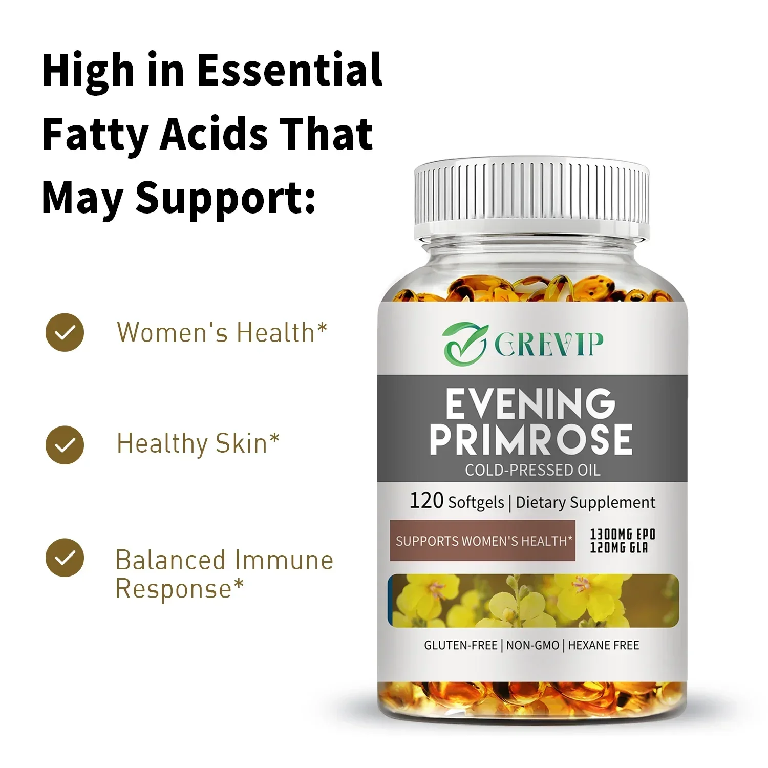 Evening Primrose Oil - Anti-aging Antioxidant Strong Bones Enhance Immunity for Women