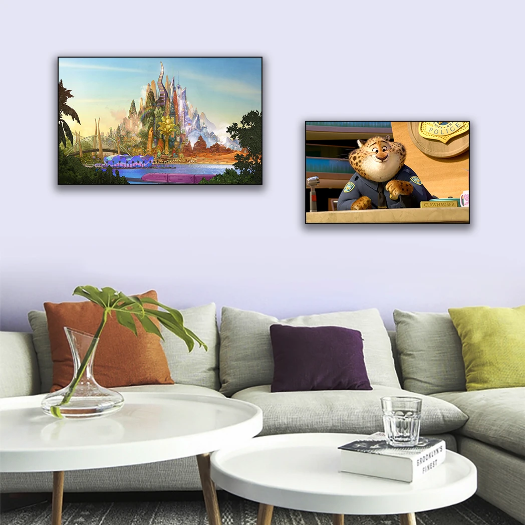 MINISO Disney Zootopia Cartoon Movie Pictures Canvas Painting Home Decor Gifts for Kids Wall Art Posters To Decorate Kids' Rooms