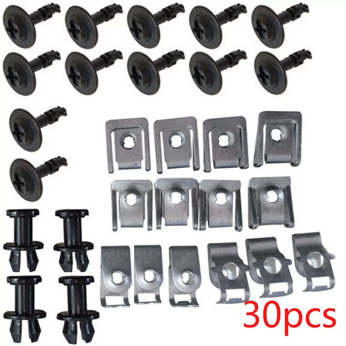 30pcs Car Fixing Clips Screw Kit Undertray Engine Under Cover Black For Audi A4 B8 Avant Sedan Convertible A5 Q5 Car Accessories