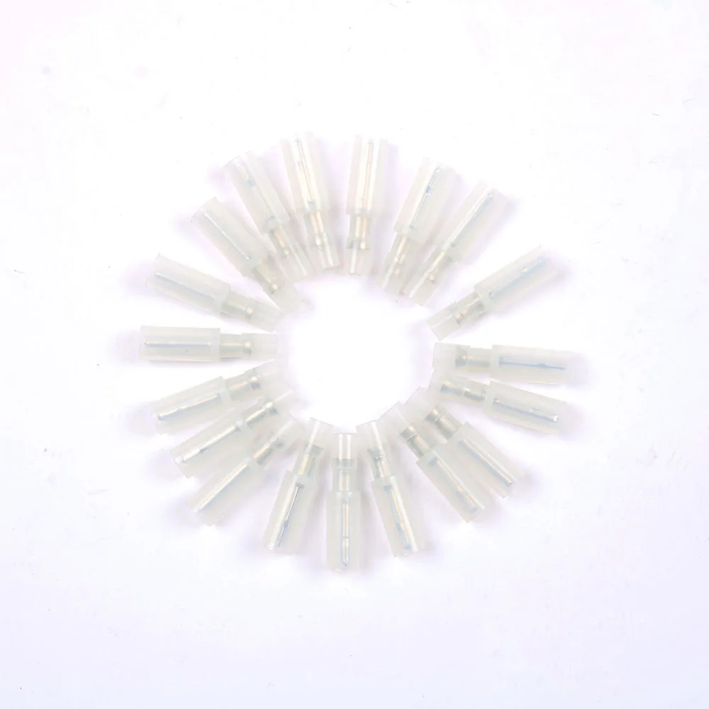 MRFNY0.5-0.75 Nylon brass Bullet Shaped Male Joint Wire Connector Electrical Crimp Terminal 100PCS AWG22-18 0.5-0.75mm2
