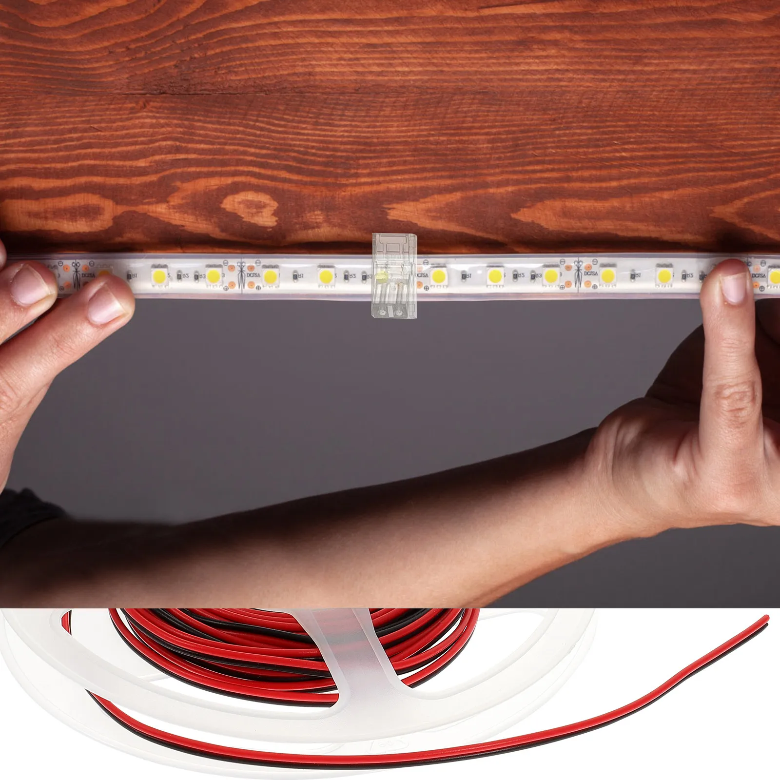 

Комплект из 10-миллиметровых 2-контактных водонепроницаемых соединителей для светодиодных лент (пайка не требуется) для LED-лент 5В, 12В, 24В